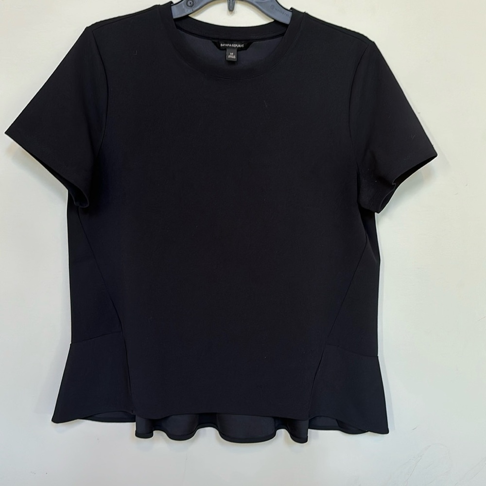 Black Peplum Tee size M from Banana Republic